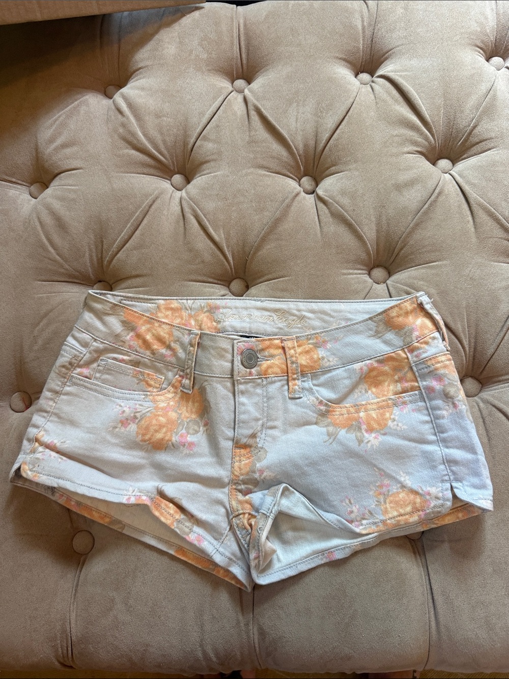 American Eagle Floral Jean Shorts
